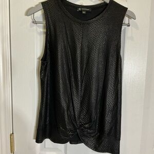 INC International Concepts Black Textured Tank Top